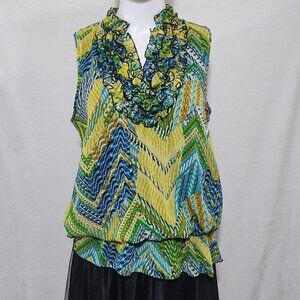 Emma K Sleeveless Sheer Blouse M